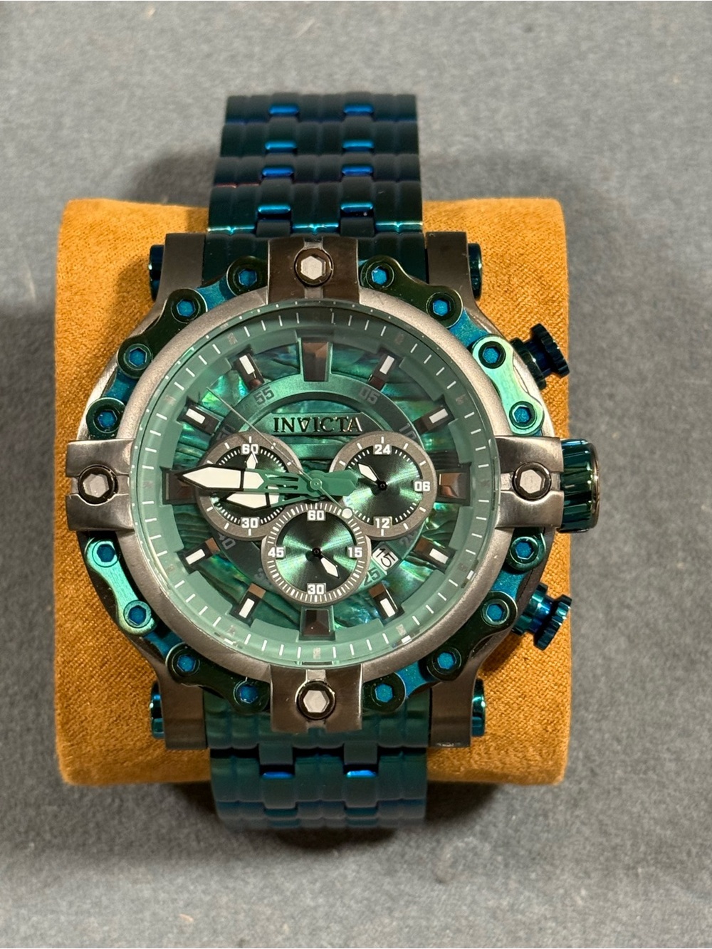 Invicta 37886 Excursion Men's Blue-Green Iridescent Chronograph Watch